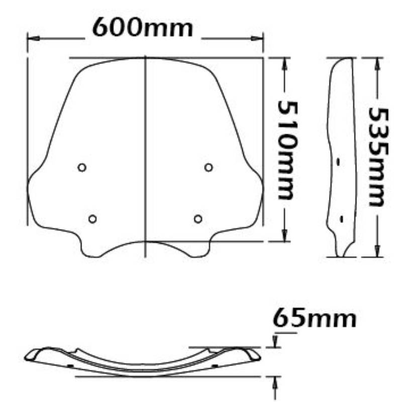 Parabrisas alto BMW r1200r 11-14 51cm